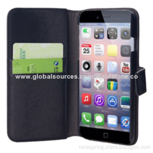 PU Leather Case for iPhone 6 with Two Credit Card Wallet Style, Special Designs